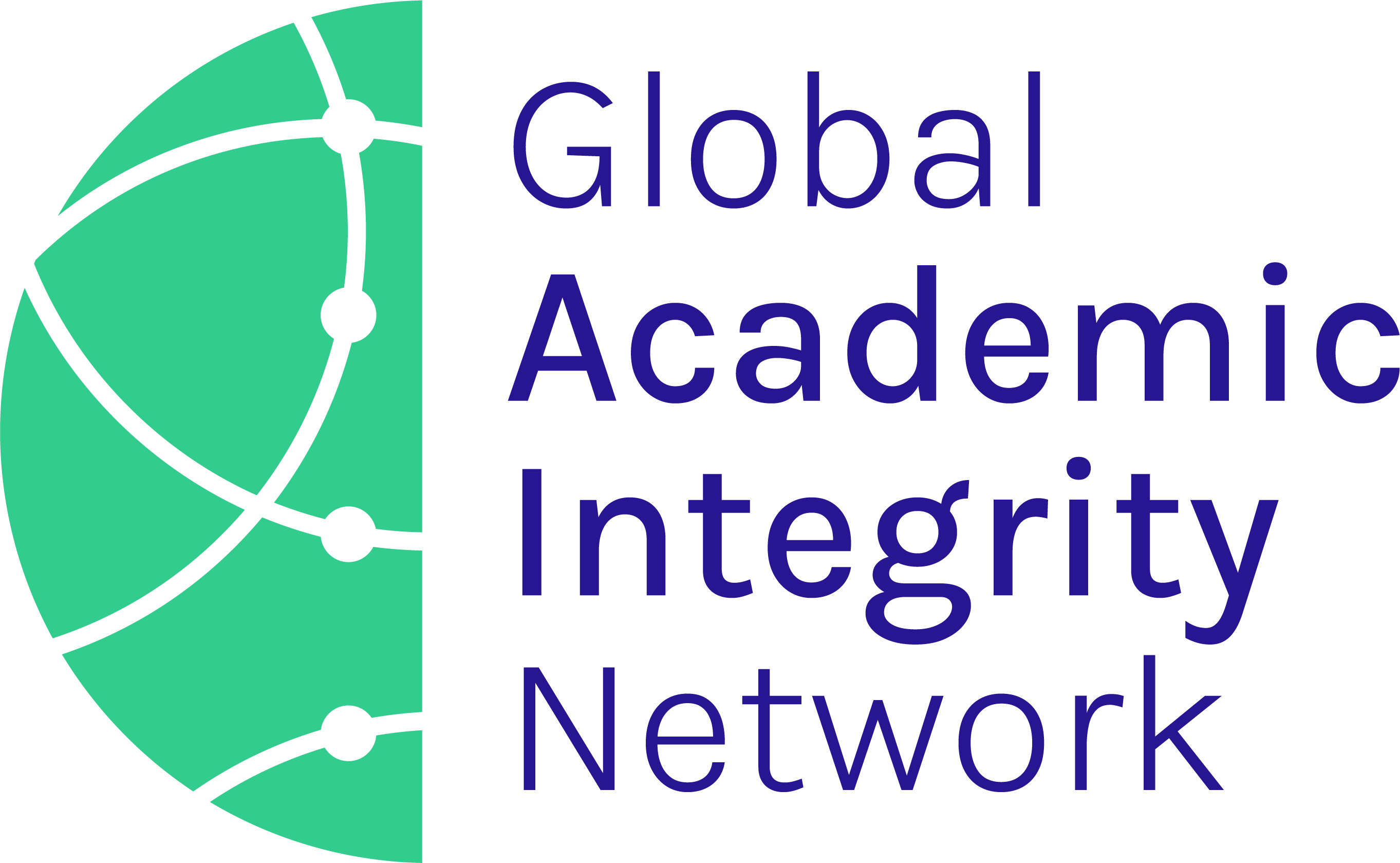 Global Academic Integrity Network logo - green hemisphere containing interconnected dots.