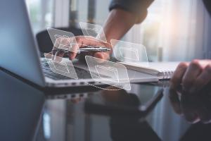 Person working at laptop